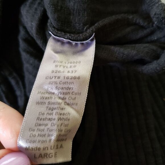 Project Social T Ribbed Stretchy Cropped Long Sleeve Top Women's Large - Picture 6 of 6